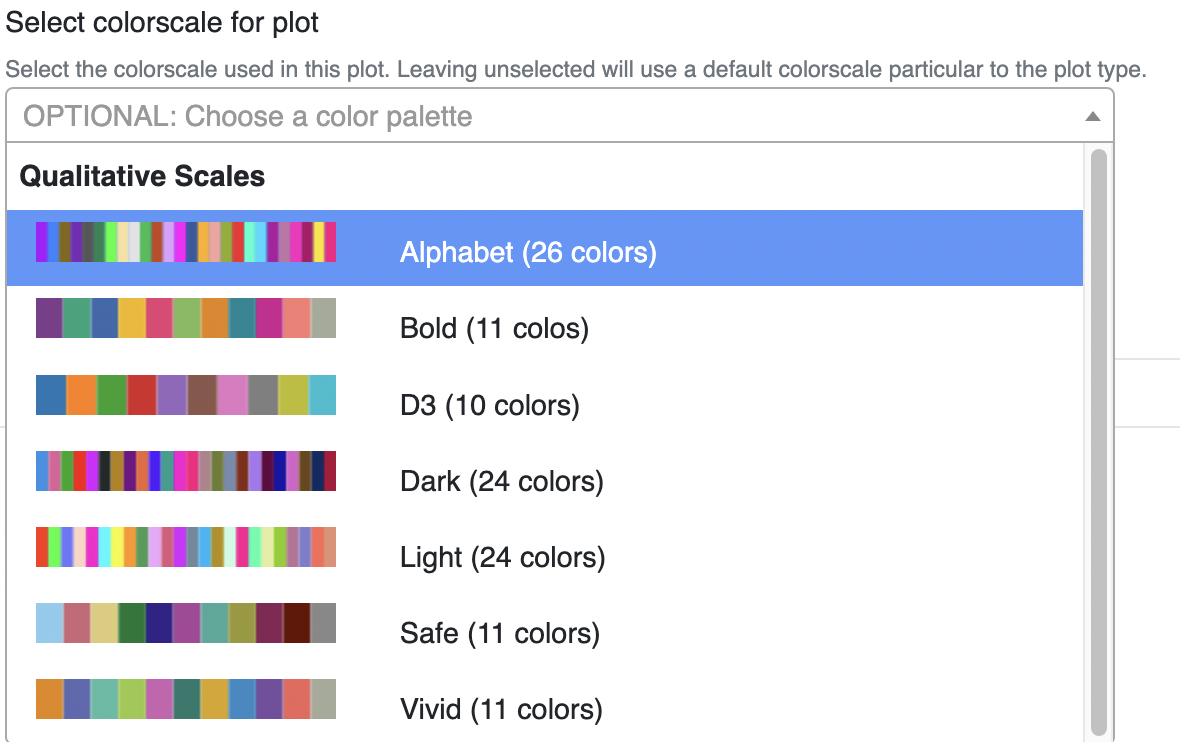 Selecting a qualitative swatch